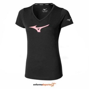 Camiseta Mujer Mizuno Core Runbird | BLACK / MAUVE