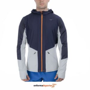 Chaqueta hombre Mizuno Active Warm Hybrid Fz Hooded Ls | BARITONE BLUE