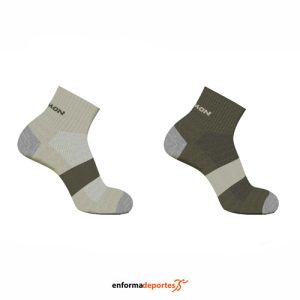 CALCETINES SALOMON  EVASION ANKLE 2-PACK | OLIVE NIGHT/ALFALFA/