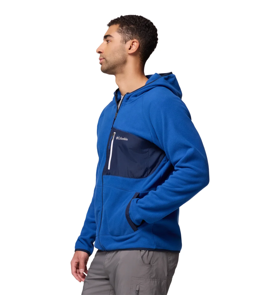 Chamarra polar para hombre Columbia Fast Trek Overlay Hooded Full Zip - Imagen 3
