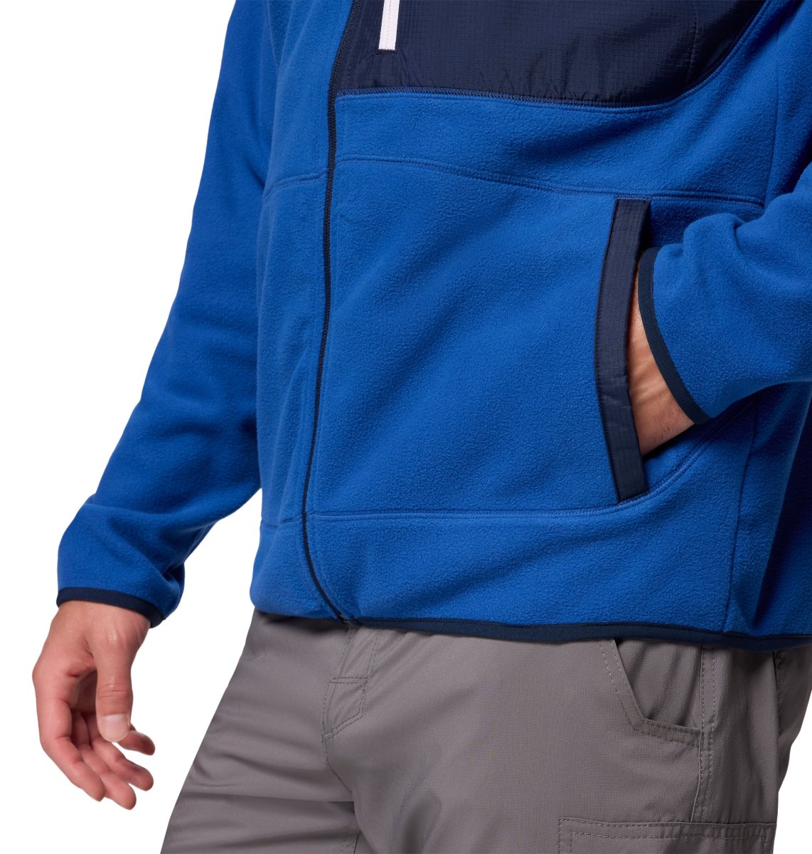 Chamarra polar para hombre Columbia Fast Trek Overlay Hooded Full Zip - Imagen 6