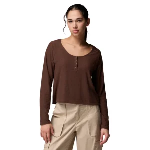 Playera de manga larga para Mujer Columbia Brea Falls Grid Henley LS