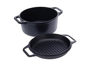 Olla C/Tapa Victoria Doble Uso Hierro Curado 6l/26cm C/Asas 